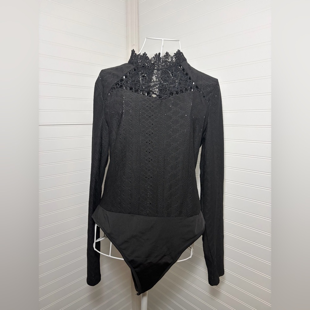 Sexy Black Lace Bodysuit